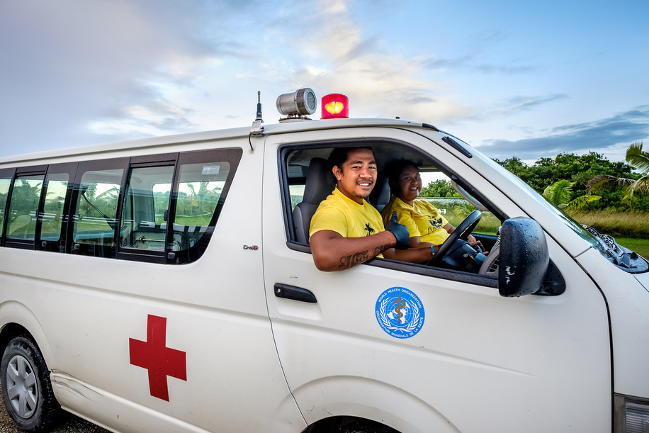 Lord Liverpool Hospital ambulance drivers in Niue.