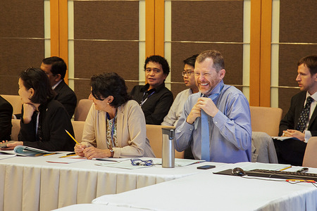 Day 3: Secretariat meeting before the start of the plenary session for the third day of the 65th session of the World Health Organization Regional Committee for the Western Pacific, Philippine International Convention Center, Manila, Philippines, 13–17 October 2014