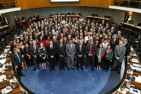 Day 1: Official group photo of the delegates, participants and guests at the 69th session of the WHO Regional Committee for the Western Pacific at the Regional Office, Manila, Philippines, 8 to 12 October 2018.