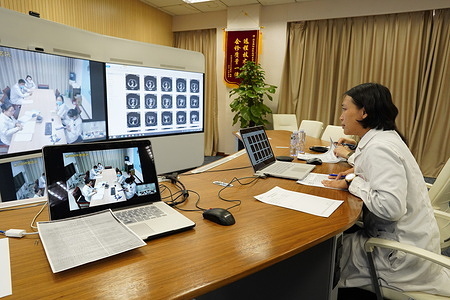 Remote consultation at Chao-Yang Hospital, Capital Medical University.