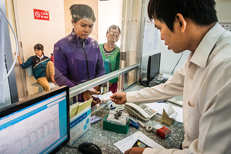 Cashier at the Khanh Vinh district hospital in Khanh Hoa province