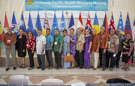 Pacific Health Ministers and senior officials with Dr Takeshi Kasai, WHO Regional Director for the Western Pacific, at the Pacific Health Ministers Meeting.   Read more: https://www.who.int/westernpacific/about/how-we-work/pacific-support/pacific-health-ministers-meetings Note: Title reflects the respective position of the subject at the time the photo was taken.