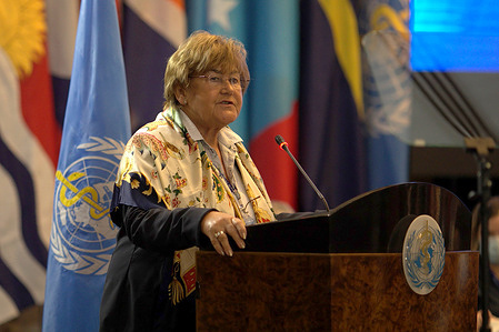 Day 1: Dr Zsuzsanna Jakab, Deputy Director-General and Officer-in-Charge for the Western Pacific Region, during the 73rd WHO Regional Committee for the Western Pacific in Manila, Philippines from 24 to 28 October 2022.    Read more: https://www.who.int/westernpacific/about/governance/regional-committee/session-73 Note: Title reflects the respective position of the subject at the time the photo was taken. Disclaimer: This image was captured during the global response to the COVID-19 pandemic. While the contents of this image might not be directly related to COVID, processes reflect the guidance communicated by local public health authorities at the time of its capture. Please note, public health guidance differs among countries and is indicative of the local context.